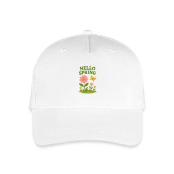 Spring awakening with flowers and butterfly - Organic Kids’ Baseball Cap - white - Front