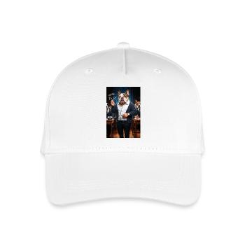 English Bulldog Humanoid Professor - Organic Kids’ Baseball Cap - white - Front