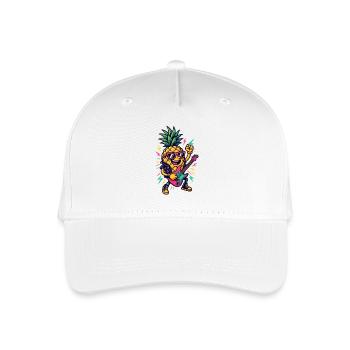 Music Ananas - Kinder Bio Basecap - Weiß - Vorne