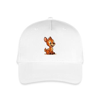 Rehkitz – Niedliches Cartoon Waldtier  - Kinder Bio Basecap - Weiß - Vorne