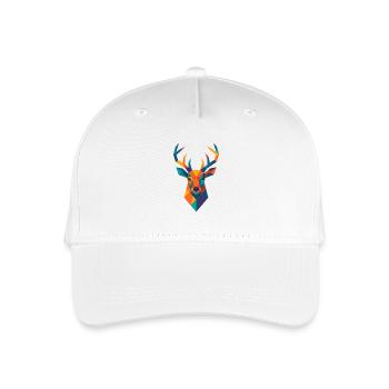 Hirschkopf | Hirsch Print / Druck / Design - Kinder Bio Basecap - Weiß - Vorne