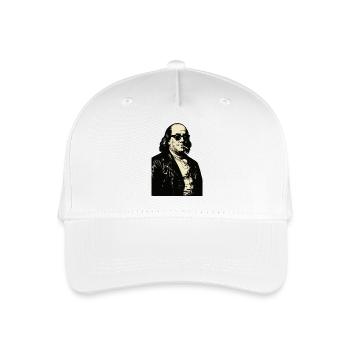Benjamin Franklin with Cigarette Rebel Portrait - Organic Kids’ Baseball Cap - white - Front