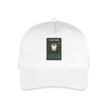 Grumpy Owl – I Have 5 Moods Funny Design - Kinder Bio Basecap - Weiß - Vorne