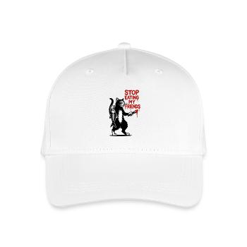 Katze Stop Eating My Friends - Kinder Bio Basecap - Weiß - Vorne