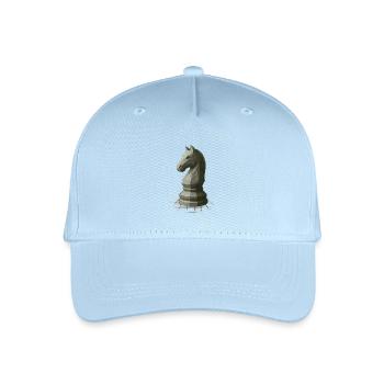 Low Poly Schach Springer Design - Kinder Bio Basecap - Hellblau - Vorne