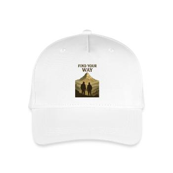 Find Your Way Mountain Hiker Silhouette - Organic Kids’ Baseball Cap - white - Front
