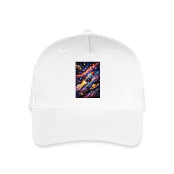 Rocket flight through cosmos - Organic Kids’ Baseball Cap - white - Front
