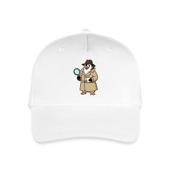 Penguin Detective Spy Cartoon Nursery Fun - Organic Kids’ Baseball Cap - white - Front