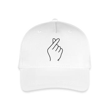 Cross Finger Gesture - Gen Z Heart - Organic Kids’ Baseball Cap - white - Front