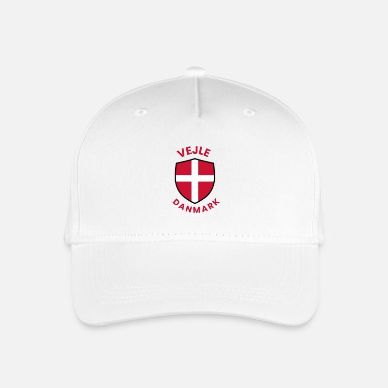 Vejle, Dänemarks Flaggenschild - Kinder Bio Basecap - Weiß