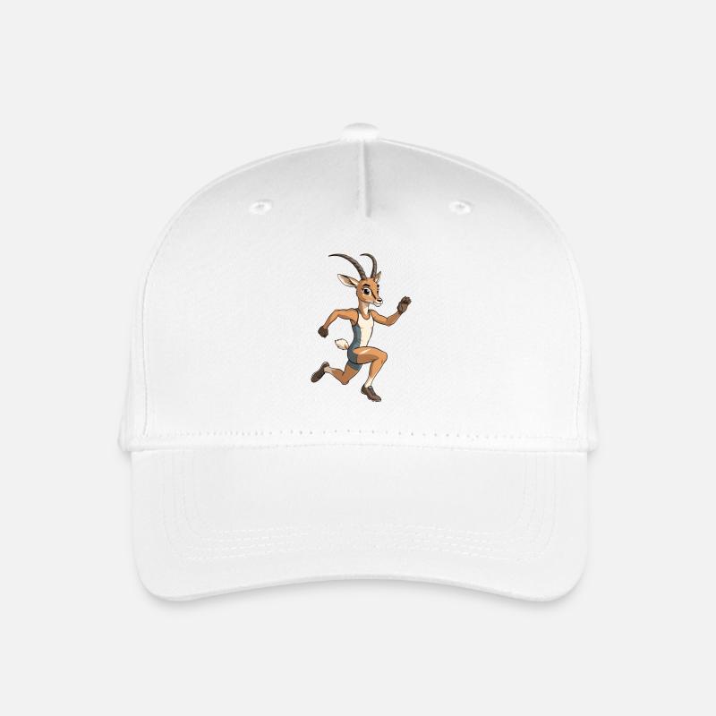 Laufender Hirschathlet im Tanktop - Kinder Bio Basecap - Weiß