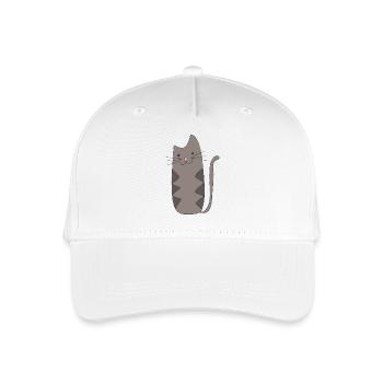 Zickzack-Katze Grau - Kinder Bio Basecap - Weiß - Vorne