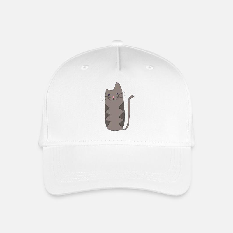 Zigzag Cat Grey - Organic Kids’ Baseball Cap - white