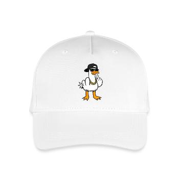 Coole Möwe Lustig Frech Mit Mittelfinger Shirt - Kinder Bio Basecap - Weiß - Vorne