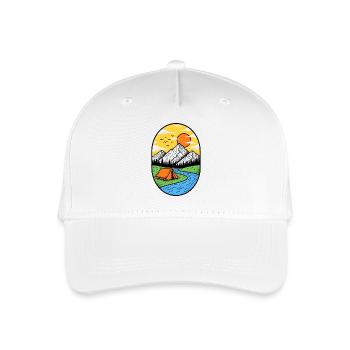 Bergsonne Lagerfeuer Zelt - Kinder Bio Basecap - Weiß - Vorne