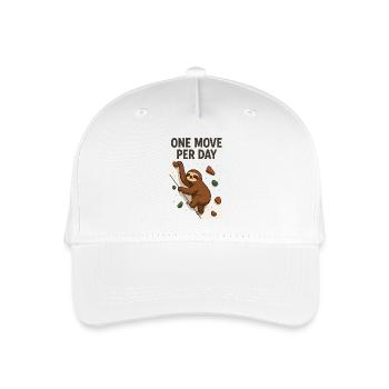 Faultier Bouldern: One Move Per Day Design - Kinder Bio Basecap - Weiß - Vorne