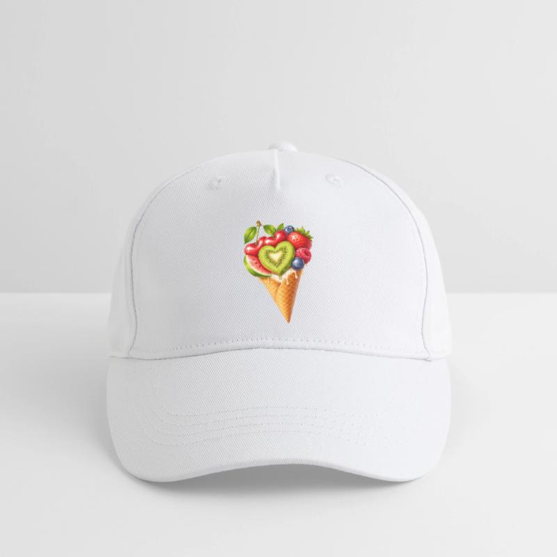 Früchte in Waffel Eistüte Illustration  Organic Kids’ Baseball Cap