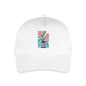 Plant More Flowers – Florales Retro Blumenmuster - Kinder Bio Basecap - Weiß - Vorne