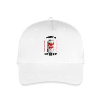 Shut Up Tin – Provocative Retro Print - Organic Kids’ Baseball Cap - white - Front