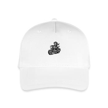 Affe auf Motorrad Skizzenstil - Kinder Bio Basecap - Weiß - Vorne