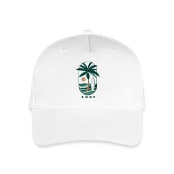 Surf Palme und Strand - Kinder Bio Basecap - Weiß - Vorne