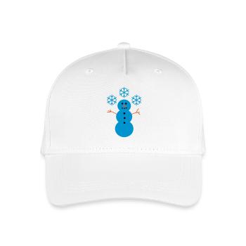 Happy Snowman with Snow - Organic Kids’ Baseball Cap - white - Front