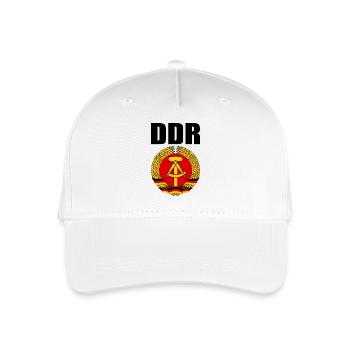 DDR Wappen mit schwarzer Schrift - Kinder Bio Basecap - Weiß - Vorne