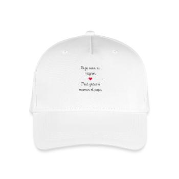 mignon - Casquette de baseball bio Enfant - blanc - Devant