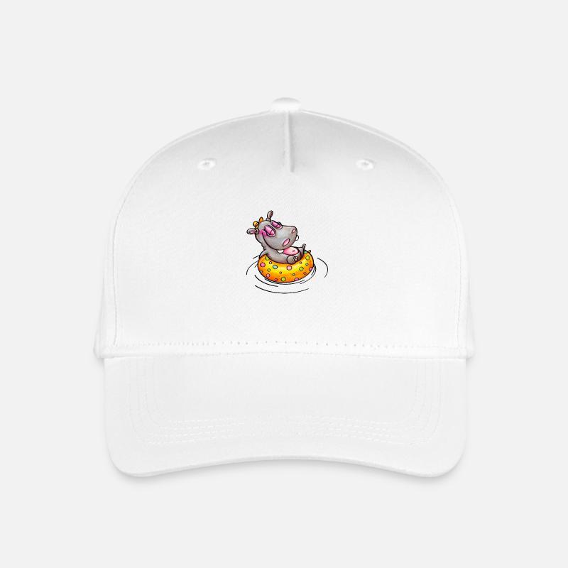 hippo with float - Kinder Bio Basecap - Weiß