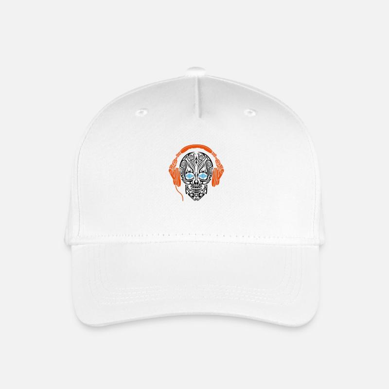 Schädel-Kopfhörer - Kinder Bio Basecap - Weiß