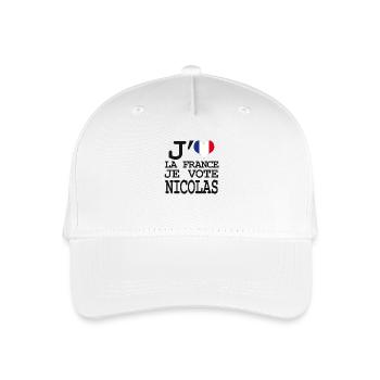 I love France I vote Nicolas - Organic Kids’ Baseball Cap - white - Front