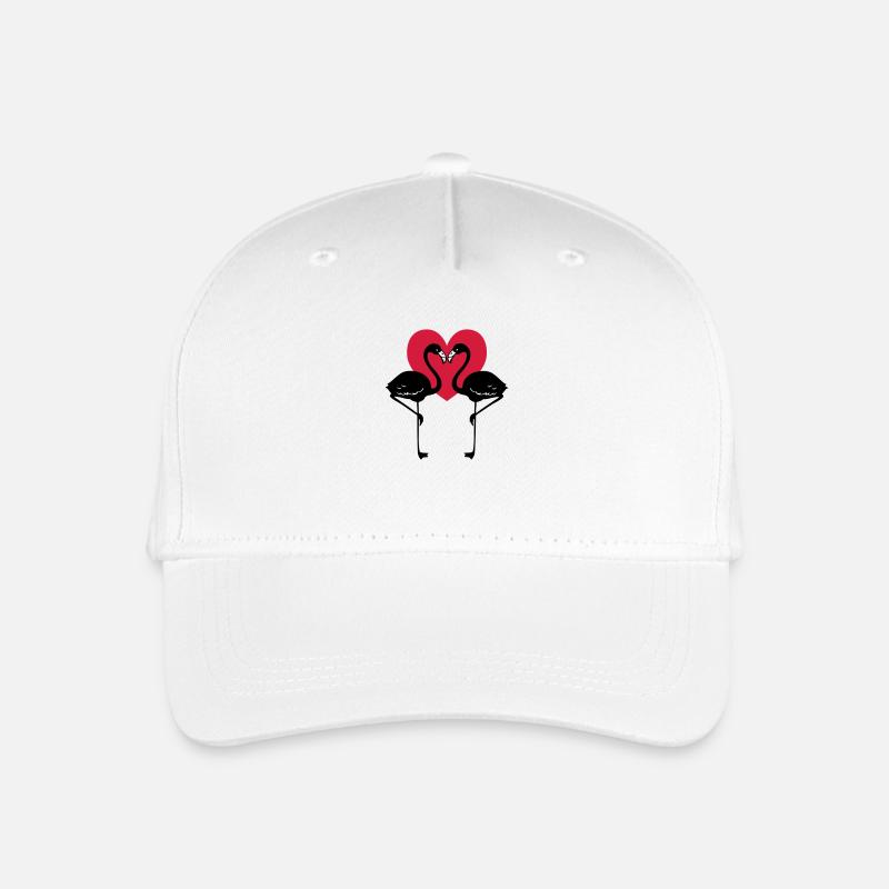 Herz + Flamingos = Love - Kinder Bio Basecap - Weiß