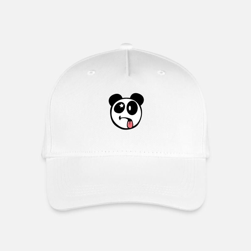 Smiley kawaii Panda - Kinder Bio Basecap - Weiß