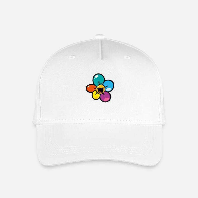 Smiley Colour Flower - Kinder Bio Basecap - Weiß