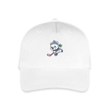 Polar Bear in Ice Hockey - Cool and Sporty - Organic Kids’ Baseball Cap - white - Front