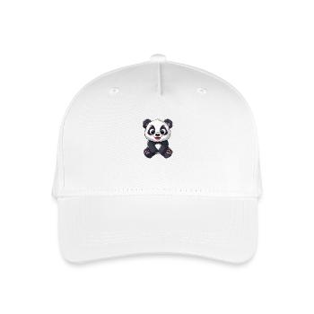 Niedlicher Panda Mit Großen Augen - Kinder Bio Basecap - Weiß - Vorne