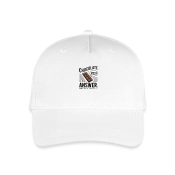 Chocolate is the answer. No matter what the question is - Organic Kids’ Baseball Cap - white - Front