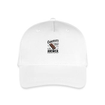 Chocolate is the answer. No matter what the question is - Organic Kids’ Baseball Cap - white - Front