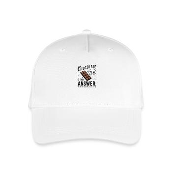 Chocolate is the answer. No matter what the question is - Organic Kids’ Baseball Cap - white - Front