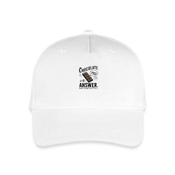 Chocolate is the answer. No matter what the question is - Organic Kids’ Baseball Cap - white - Front