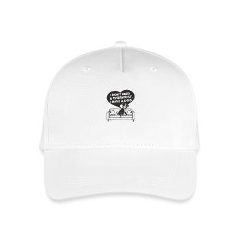 Ich brauche keinen Therapeuten ich habe einen Hund - Kinder Bio Basecap - Weiß - Vorne