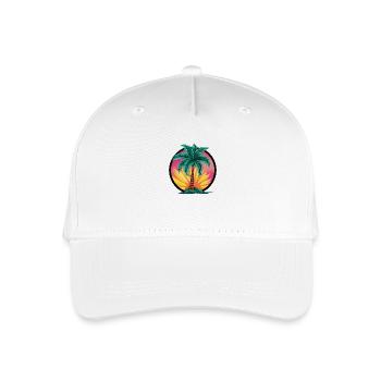 Tropische Palme bei Sonnenuntergang – Urlaubsmotiv - Kinder Bio Basecap - Weiß - Vorne