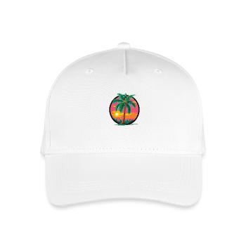 Tropical palm tree at sunset – holiday motif - Organic Kids’ Baseball Cap - white - Front