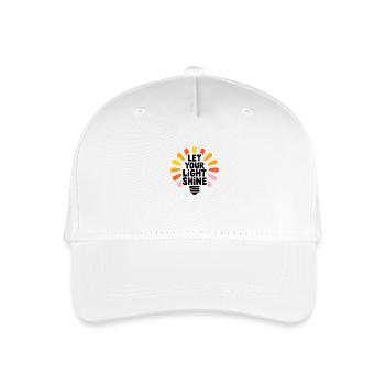 Let Your Light Shine – Glowing Light Bulb - Organic Kids’ Baseball Cap - white - Front