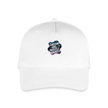 Dream Big, Hustle Hard – Nachthimmel - Kinder Bio Basecap - Weiß - Vorne