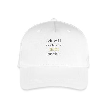 Ich will doch nur reich werden - Kinder Bio Basecap - Weiß - Vorne