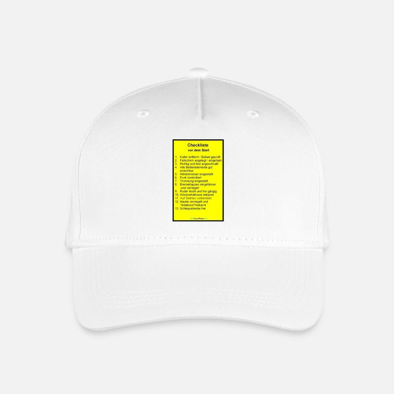 Checkliste Segelflugzeug - Kinder Bio Basecap - Weiß