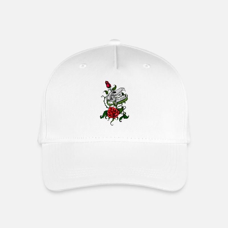 Schädel und Rosen - Kinder Bio Basecap - Weiß