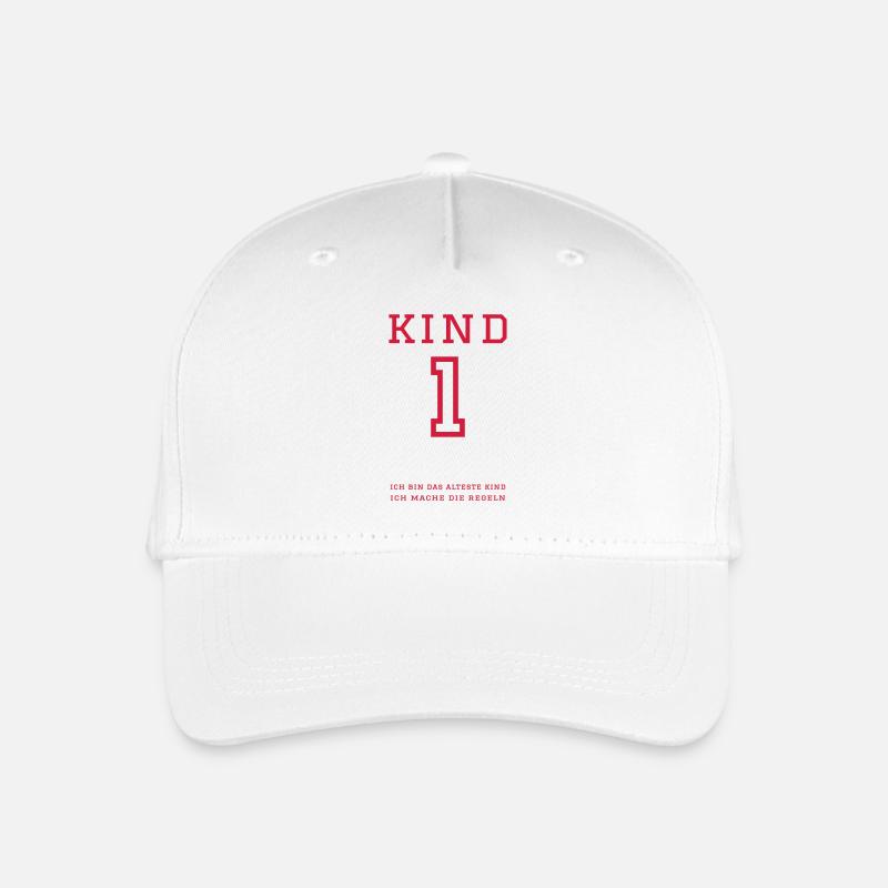 Kind 1 (personalisierbar) - Kinder Bio Basecap - Weiß