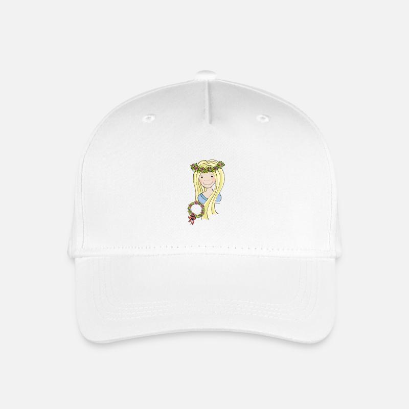 Mittelalter Blumenmädchen blond - Kinder Bio Basecap - Weiß